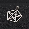 Boy Jewelry Original Color 304 Stainless Steel Pentagon with Pentagram Pendants X-STAS-I032-209-1