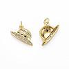 Brass Micro Pave Cubic Zirconia Pendants KK-T004-106G-02-3