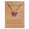 Bohemian Alloy Enamel Butterfly Pendant Necklaces for Women WG0CAA2-13-1