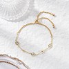 Adjustable Brass Clear Cubic Zirconia Flat Round Link Chains Slider Bracelets BJEW-JB12326-1