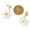 Christmas Snowflake Glass Seed Braided Dangle Earrings EJEW-MZ00233-03-3