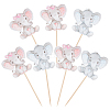   4 Bags 2 Styles Paper Elephant Cupcake Topper DIY-PH0002-20-1