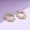 Pentagon Brass Micro Pave Clear Cubic Zirconia Hoop Earrings EJEW-Z102-04G-3