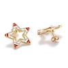 Brass Enamel Stud Earrings EJEW-F264-01-G-3