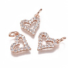 Brass Micro Pave Cubic Zirconia Charms ZIRC-F111-19RG-1