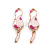 Eco-Friendly Alloy Enamel Pendants X-ENAM-T011-84A-NR-2