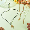 3Pcs Faux Suede Macrame Pouch  Pendant Necklaces NJEW-TAC0052-03-4