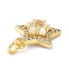 Brass Cubic Zirconia Charms ZIRC-C022-07G-3