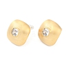 Square Brass Drawbench Stud Earring EJEW-L288-004G-2