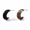Transparent Resin Half Hoop Earrings EJEW-T012-02-B04-4