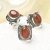 Natural & Synthetic Gemstone Adjustable Rings RJEW-I108-02AS-2