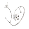 Flower Alloy Arm Cuff Bangles for Girl Women LS-AJEW-A063-01G-P-4