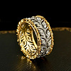 Brass Micro Pave Clear Cubic Zirconia Finger Rings FS-WG88BF1-01-2