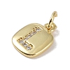 Rack Plating Brass Micro Pave CLear Cubic Zirconia Charms KK-E110-14G-L-2