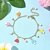 Glass Seed Beads Mushroom Charm Bracelets BJEW-MZ00218-1