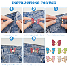 HOBBIESAY 10Pcs 5 Colors Butterfly Alloy Enamel Adjustable Jean Button Pins FIND-HY0003-18-5