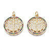Brass Micro Pave Colorful Cubic Zirconia Pendants ZIRC-N039-181-NF-1