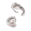 Brass with Clear Cubic Zirconia Hoop Earring EJEW-Q385-03P-2