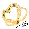 304 Stainless Steel Heart Shape Cuff Rings LL4248-2-1