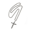 Alloy Crucifix Cross Pandant Necklace with Wheat Chains NJEW-K245-002P-2