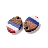 Independence Day Opaque Striped Resin & Walnut Wood Pendants RESI-U010-01C-2