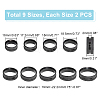 Unicraftale 18Pcs 9 Size 201 Stainless Steel Grooved Finger Rings Set for Men Women STAS-UN0045-59A-EB-3