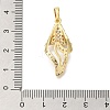 Rack Plating Brass Micro Pave Cubic Zirconia Pendants KK-C081-01G-3