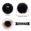 12Pcs Handmade Faux Rabbit Fur Pom Pom Ball Covered Pendants WOVE-SC0001-06F-2