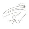 Non-Tarnish 304 Stainless Steel Cable Chain Bowknot Pendant Necklaces NJEW-Z041-02P-01-2