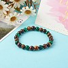 Natural Tiger Eye Beads Stretch Bracelets BJEW-JB06386-2