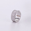 Brass Micro Pave Cubic Zirconia Finger Rings FS-WG2EB50-04-1