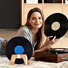 Wood Record Display Stands ODIS-WH0074-03-6