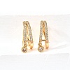 Brass Micro Pave Clear Cubic Zirconia Cuff Earrings EJEW-F370-30G-4