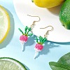 304 Stainless Steel Glass Seed Beads Carrot Dangle Earrings EJEW-MZ00579-01-1
