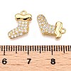 Christmas Theme Brass Micro Pave Clear Cubic Zirconia Charms X1-KK-T073-17G-3