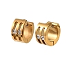 304 Stainless Steel Cubic Zirconia Hoop Earrings for Women SA-CBAF36C-02B-G-2