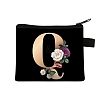 Initial Letter with Flower Cosmetic Bag PW-WG1F7F6-14-1