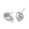 Rhodium Plated 925 Sterling Silver Stud Earring Findings STER-P056-01P-2