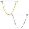 2Pcs 2 Colors Brass Tie Clip AJEW-CY0002-71-1