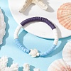 2Pcs Flat Round Handmade Polymer Clay Heishi Beaded Stretch Bracelets BJEW-JB11802-4