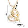 Simple and Elegant Brass Pave Clear Cubic Zircon Mother and Kid Heart Pendant Necklaces for Mother's Day TM6595-3-1