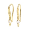 Brass Micro Pave Cubic Zirconia Earring Hooks KK-A257-14G-1