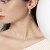 1 Set Iron Jewerly Sets. Rhinestone Necklace & Stud Earring Sets SJEW-LP0001-32S-1