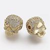 Brass Micro Pave Cubic Zirconia Beads ZIRC-F041-18-2