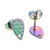 Ion Plating(IP) 304 Stainless Steel Stud Earring Findings STAS-O119-30MC-2