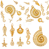 20Pcs 10 Styles Ocean Styles Brass Pendants KK-ME0003-71-1