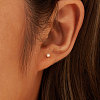 Round Natural Pearl Stud Earrings EJEW-G411-03A-P-2