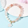 Natural Peach Blossom Pink Persian Jade & Natural Cultured Freshwater Pearl Beads Stretch Bracelets for Women BJEW-JB14193-1