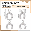 4Pcs CZ Brass Micro Pave Cubic Zirconia Horse Shoe Charms ZIRC-LP0001-08P-2