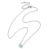 Natural Green Aventurine Round Bead Pendant Necklaces NJEW-JN04551-04-2